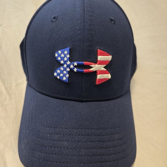 Mens Under Armour fitted hat M/L American flag - Picture 2 of 5